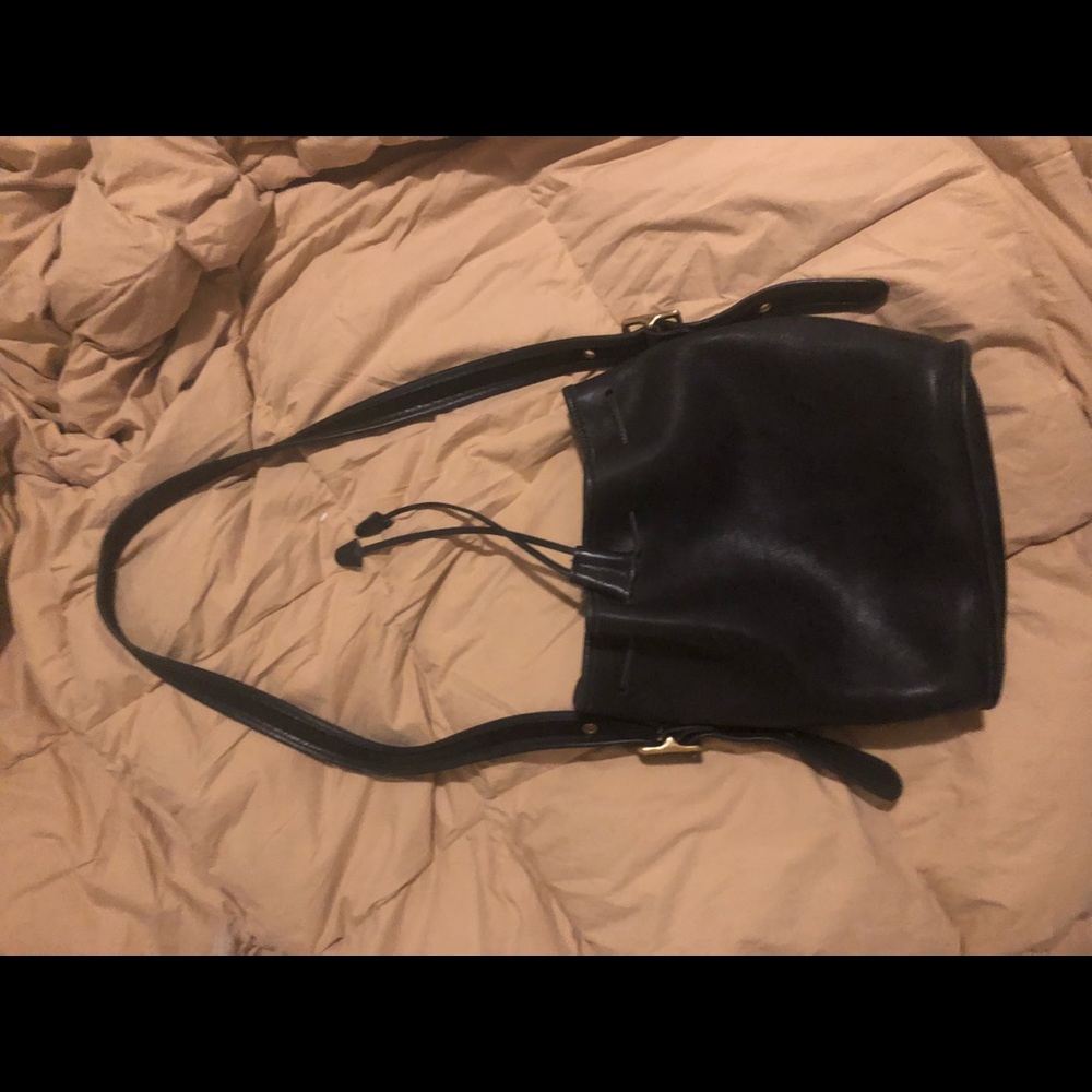 Black leather coach bag